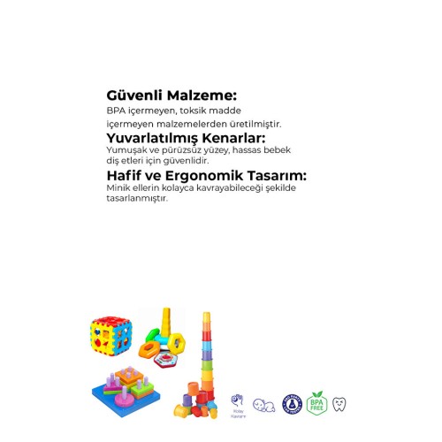 Kiki Bebeğimin Ilk Oyuncakları 4'lü Set Bultak Halka Puzzle Kule Kiki Bebeğimin Ilk Oyuncakları 4'lü Set Bultak Halka Puzzle Kule